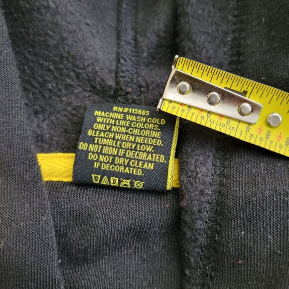 BATMAN Robe Mens Medium Black Fleece Yellow Call Sign Hood DC Comic Movie Binge - Picture 13 of 16